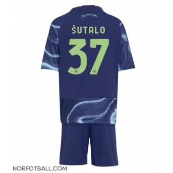 Billige Fotballdrakt Ajax Josip Sutalo #37 Replika Bortedraktsett Barn 2025-26 Kortermet (med bukser)